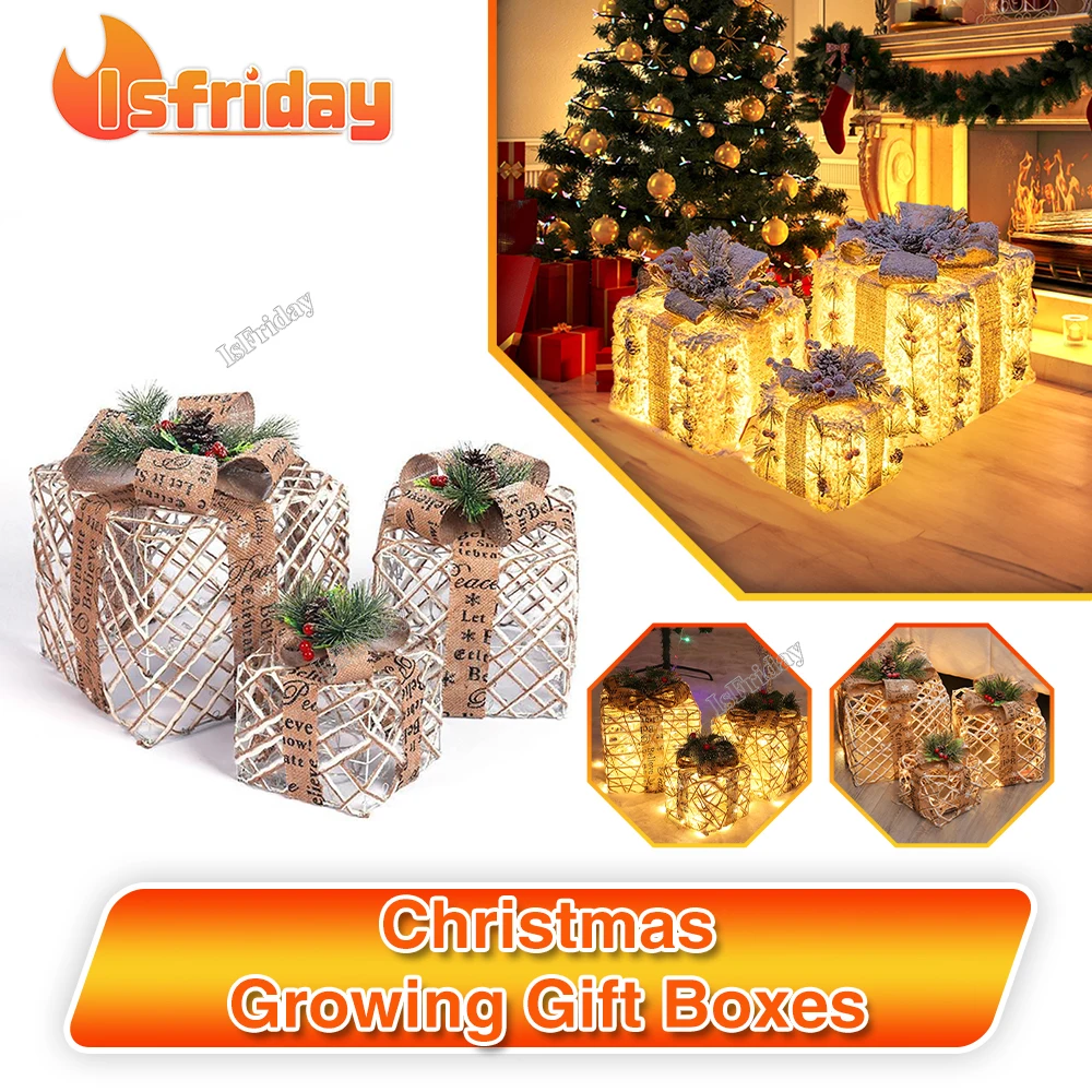 3PCS/Set Christmas Glow Gift Box Christmas Light Up Present Boxes Christmas Decoration For Home Festival Party Supplies
3PCS/Set Christmas Glow Gift Box Christmas Light Up Present Boxes Christmas Decoration For Home Festival Party Supplies