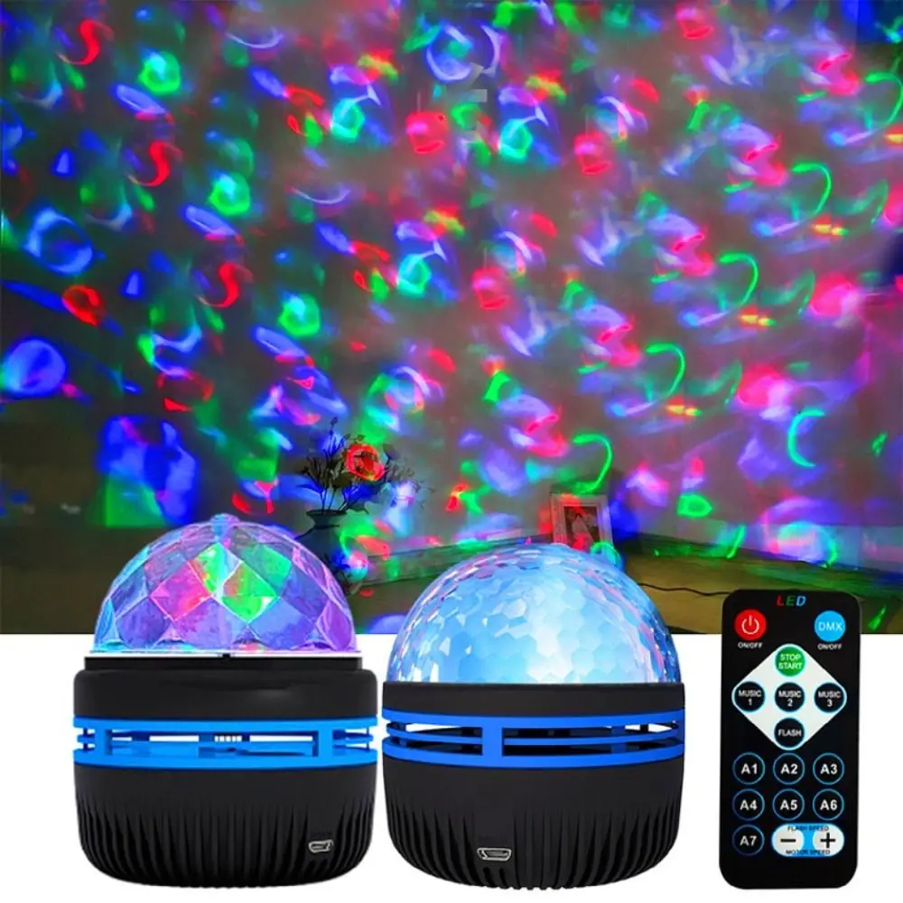 

USB Powered Star Projector RC 7 Kinds Ocean Wave Patterns Christmas Decor Water Ripple 5V Water Light Projector