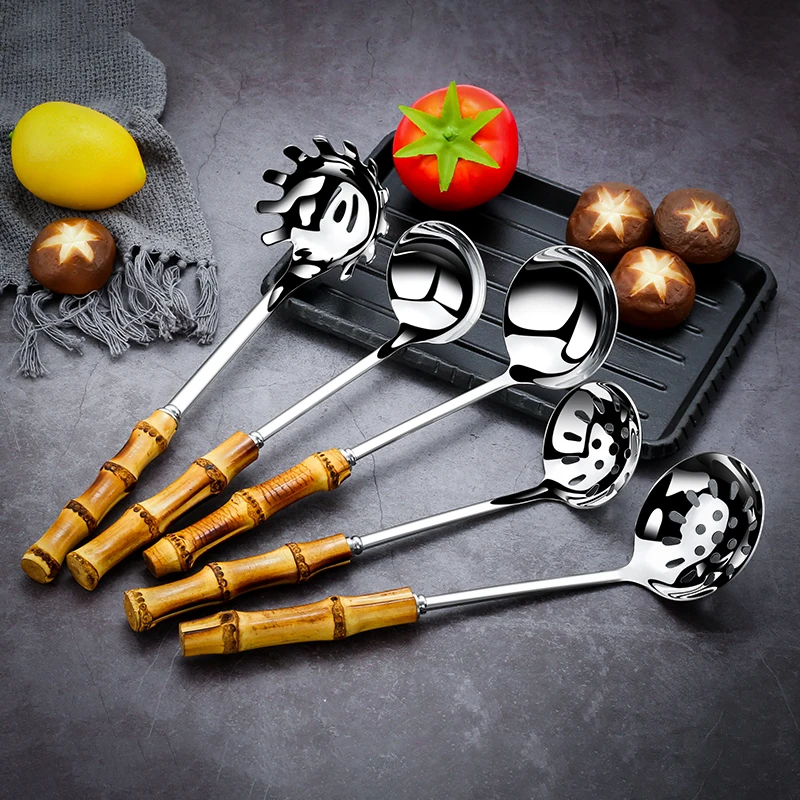 304 Stainless Steel Colander Metal Spoon Noodle Spoon Colander Practical Pasta Tool Soup Scoop Bamboo Handle Kitchen Accessories
304 Stainless Steel Colander Metal Spoon Noodle Spoon Colander Practical Pasta Tool Soup Scoop Bamboo Handle Kitchen Accessories