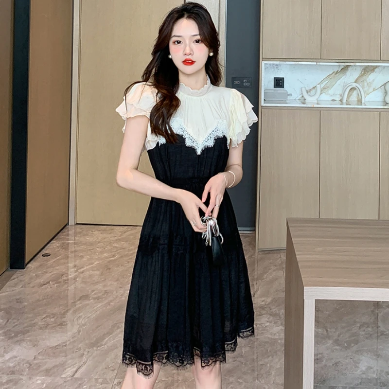 2023 Spring Summer New Women's Dress French Sweet and Fashionable Style Fake Two Piece Panel Ruffle Edge Free Shipping
2023 Spring Summer New Women's Dress French Sweet and Fashionable Style Fake Two Piece Panel Ruffle Edge Free Shipping
