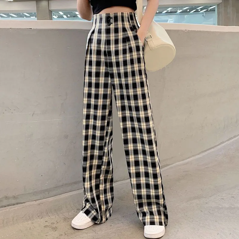 Lucyever Korean High Waist Straight Pants Women Summer Casual Loose Black and White Plaid Pants Harajuku Y2K Wide Leg Trousers
Lucyever Korean High Waist Straight Pants Women Summer Casual Loose Black and White Plaid Pants Harajuku Y2K Wide Leg Trousers
