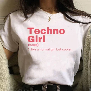 테크노 티셔츠, 여성 스트리트웨어, 디자이너, 소녀, 2000 년대 의류, 여름