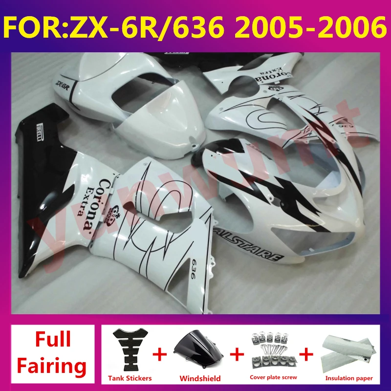 New ABS Motorcycle Fairing kit Fit For kawasaki ZX6R 636 ZX-6R zx-6 2005 2006 05 06 full fairings bodywork zxmt set white black
New ABS Motorcycle Fairing kit Fit For kawasaki ZX6R 636 ZX-6R zx-6 2005 2006 05 06 full fairings bodywork zxmt set white black