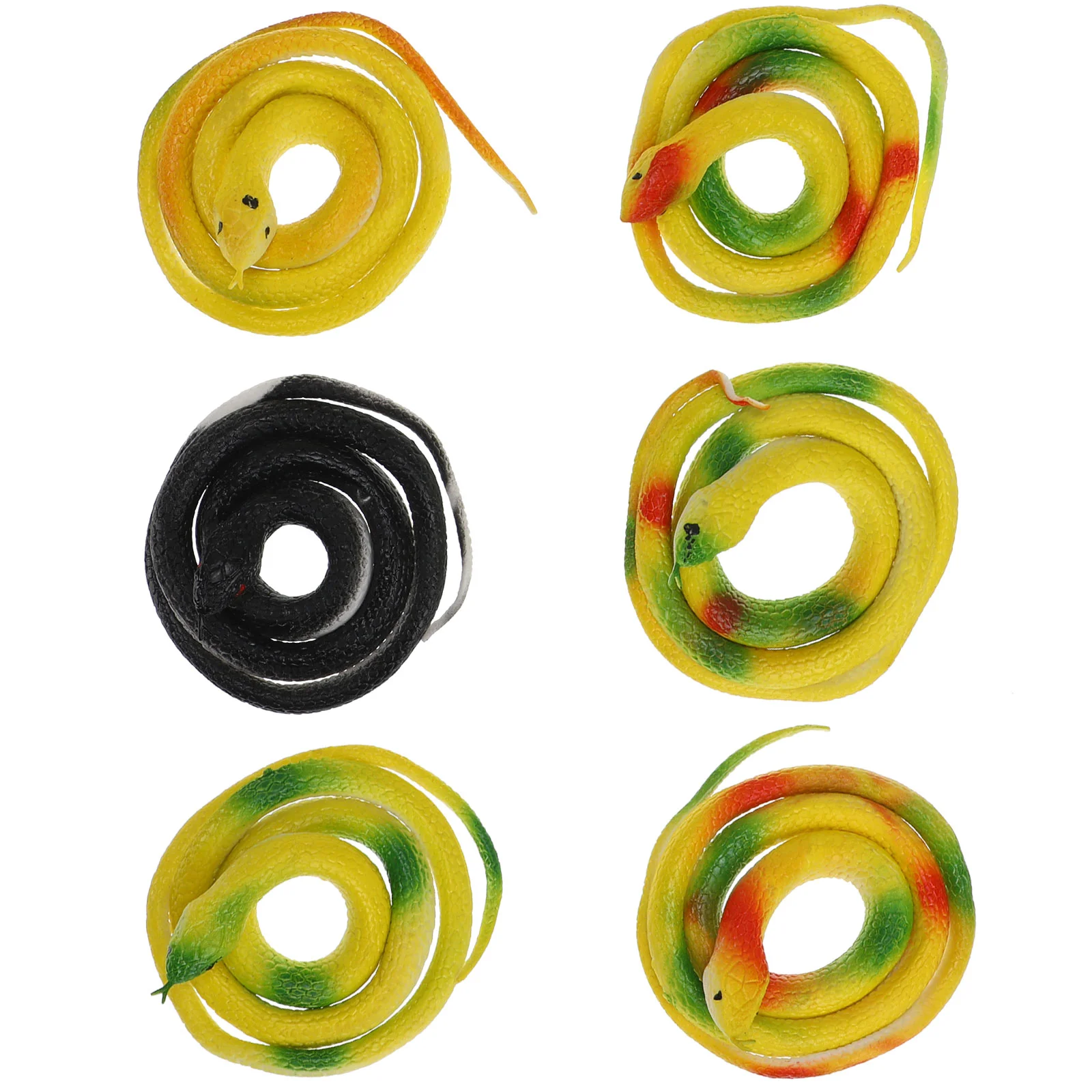 

6pcs 75cm Rubber Snakes Artificial Simulated Prank Toy Animal Shape Toy for Kids (Random Style)