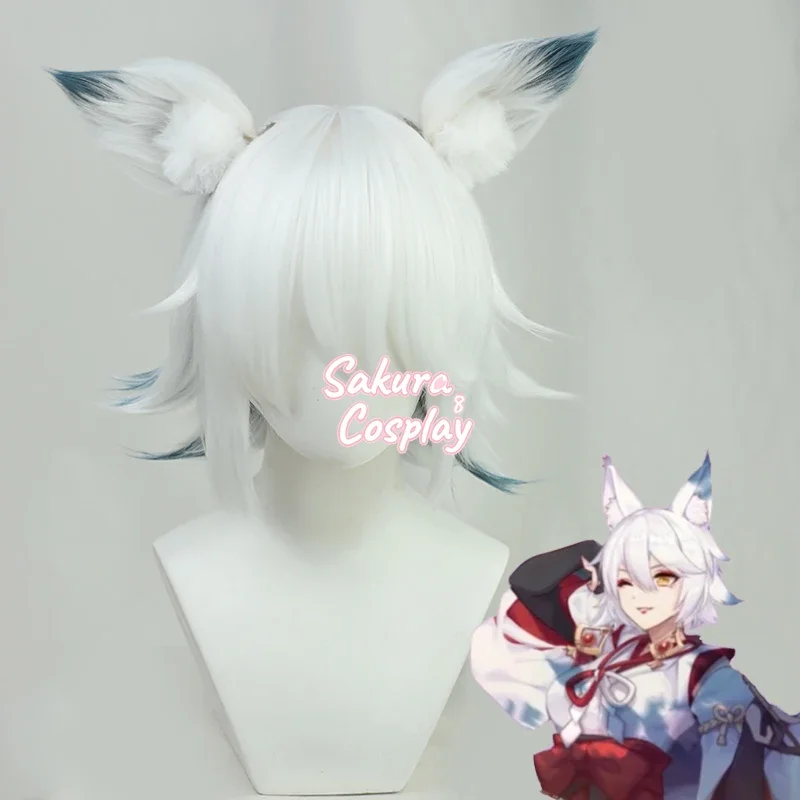 Game Genshin Impact Kitsune Saiguu Cosplay Wig White Mixed Blue Wigs with Ears Heat Resistant Synthetic Hair Halloween Costume
Game Genshin Impact Kitsune Saiguu Cosplay Wig White Mixed Blue Wigs with Ears Heat Resistant Synthetic Hair Halloween Costume