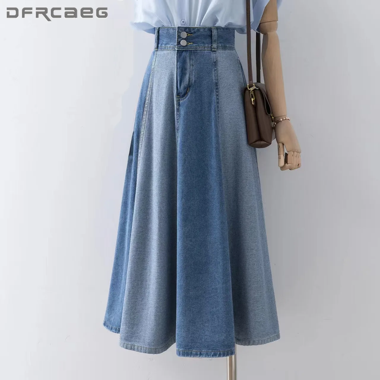 Patchwork Vintage Summer Long A-Line Skirts Denim 2022 High Waist Streetwear Big Swing Jeans Saias Longas Female
Patchwork Vintage Summer Long A-Line Skirts Denim 2022 High Waist Streetwear Big Swing Jeans Saias Longas Female