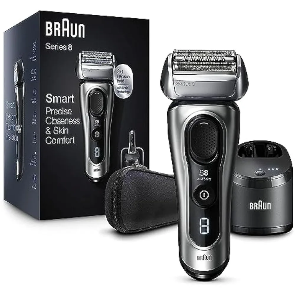 

Electric Razor for Men, Series 8 8467cc Electric Foil Shaver with Precision Beard Trimmer, Cleaning & Charging SmartCare