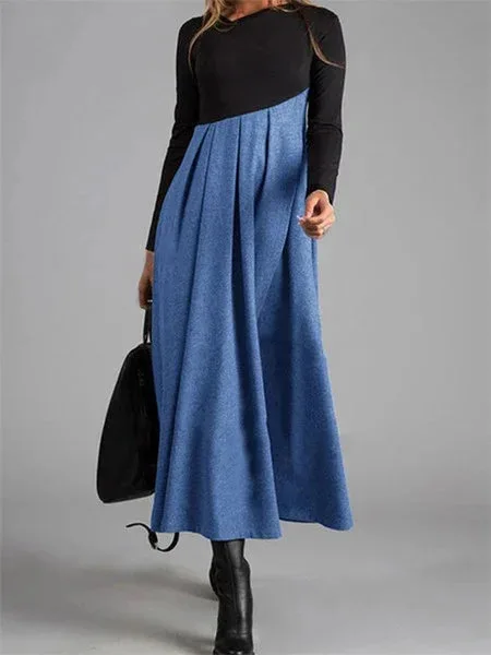 Long Sleeve England Elegant Woolen Dress Contrast V-neck Long-sleeved Patchwork Hem Dress Summer Dresses Loose Fit Vestidos
Long Sleeve England Elegant Woolen Dress Contrast V-neck Long-sleeved Patchwork Hem Dress Summer Dresses Loose Fit Vestidos