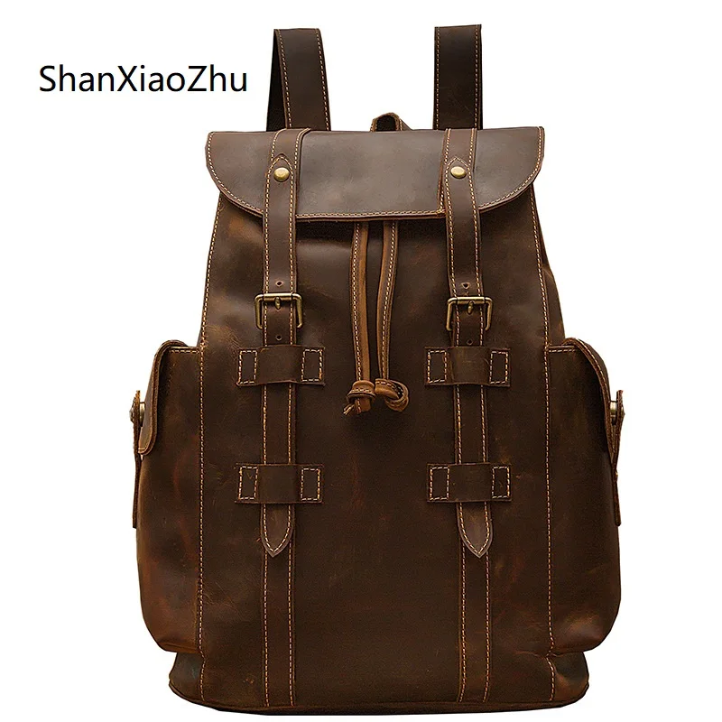 Men's Large Backpack Travel Bag Genuine Leather Vintage Backpacks Fashion Style Leather Backpack Luxury Designer Men School Bag
Men's Large Backpack Travel Bag Genuine Leather Vintage Backpacks Fashion Style Leather Backpack Luxury Designer Men School Bag