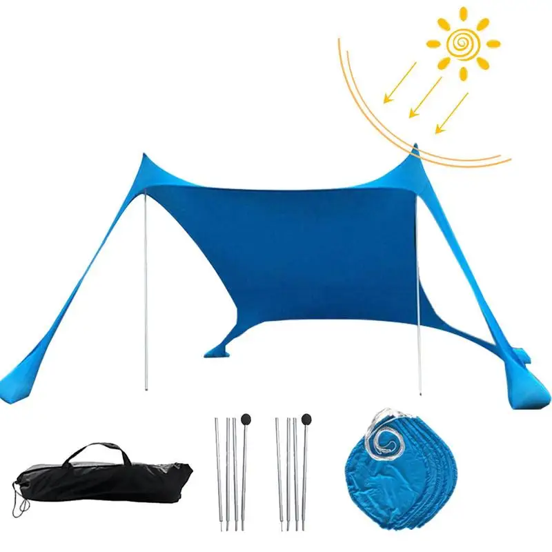 Beach Canopy Portable Sun Shelter Canopy Beach Tent UPF 50 Protection Lycra Sun Shade With 4 Sand Bags For Camping Climbing
Beach Canopy Portable Sun Shelter Canopy Beach Tent UPF 50 Protection Lycra Sun Shade With 4 Sand Bags For Camping Climbing