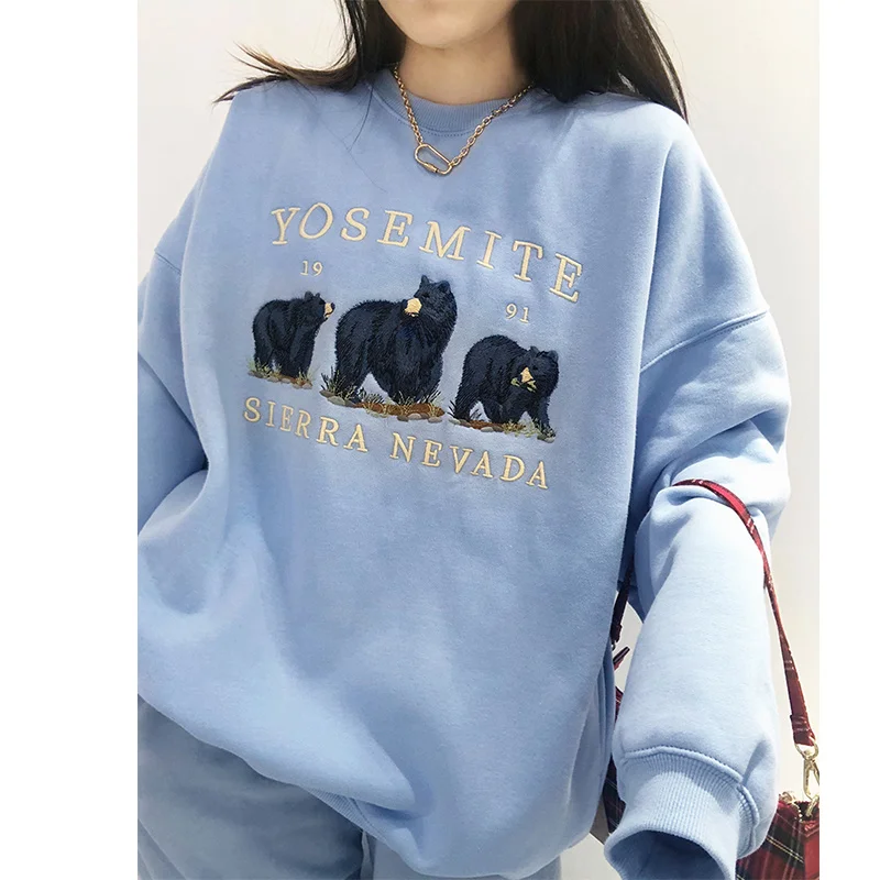 Bear Embroidery Vintage Sweatshirts Women 2022 Harajuku Streetwear Casual Long Sleeve Crewneck Oversized Fashion Hoodie Japanese
Bear Embroidery Vintage Sweatshirts Women 2022 Harajuku Streetwear Casual Long Sleeve Crewneck Oversized Fashion Hoodie Japanese