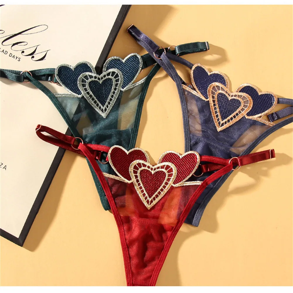 Sexy Lingerie Women Heart Embroidered Thong Female Transparent G String Girls Erotic Underwear Ajustable Tease Seductive Panties
Sexy Lingerie Women Heart Embroidered Thong Female Transparent G String Girls Erotic Underwear Ajustable Tease Seductive Panties