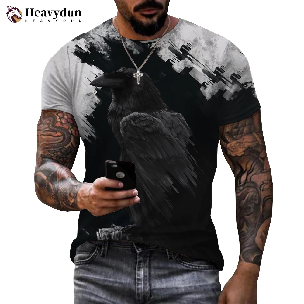 

New Crow Raven Bird 3D Printed T-shirt Harajuku Streetwear Tops Men Women Summer Fashion Casual Short Sleeve Cool T Shirt