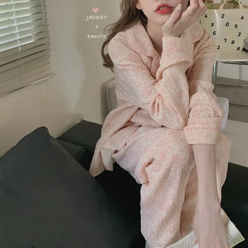 Pajama female Spring and autumn payment Can be worn outside New style Sense of advanced Cute loungewear suit Long sleeve Pockets
Pajama female Spring and autumn payment Can be worn outside New style Sense of advanced Cute loungewear suit Long sleeve Pockets