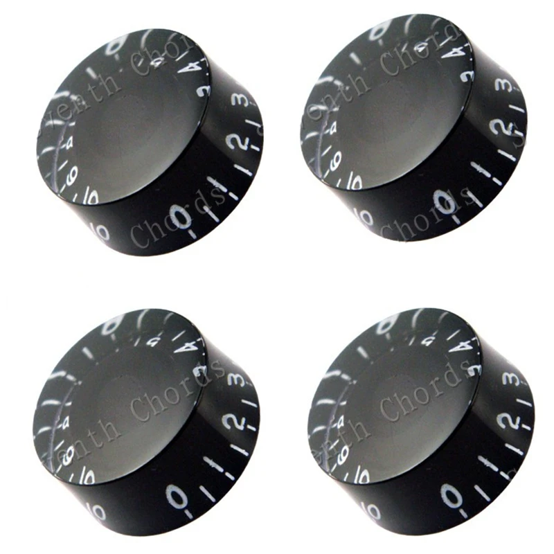 

4Pcs Black Bottom White Digita Electric Guitar Bass Speed Control Knobs Tone Volume Knobs Buttons Guitar Accessories Parts