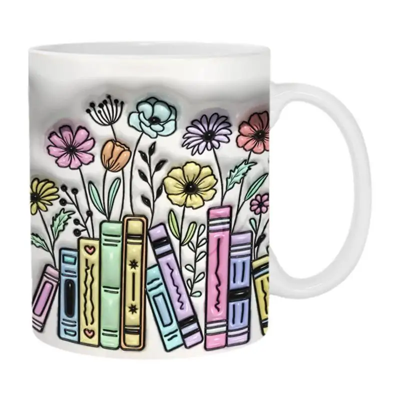 

Цветная 3D книжная полка, кофейная кружка, кофейная чашка, подарки для читателей, Книжная керамическая чашка для влюбленных, Креативные 3D книжные полки, чайные кружки с отверстиями