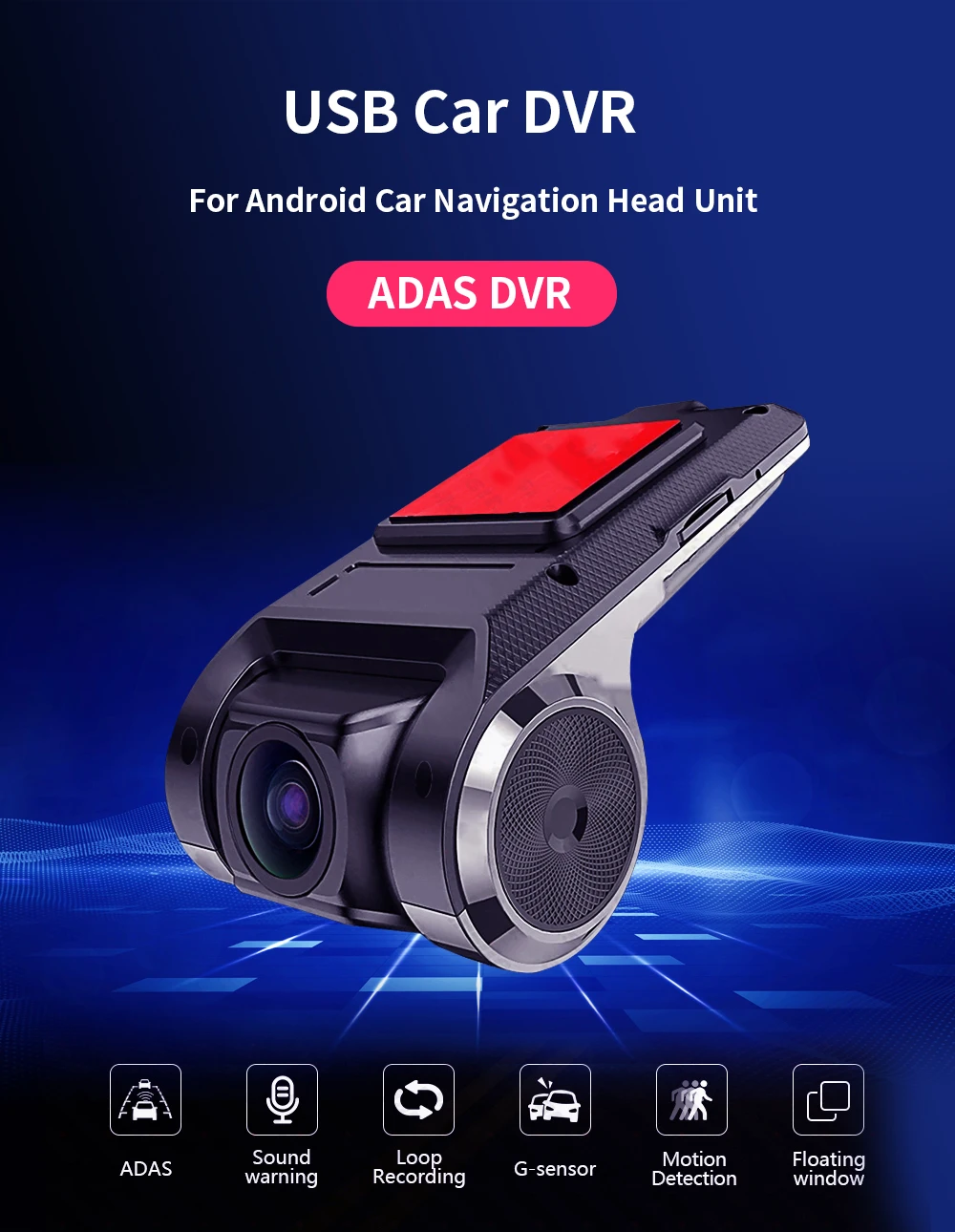 

USB ADAS Car-Cam Full HD 1080P For Car Android Multimedia Player Navigation Voice Alarm Warning System Camera Video Recorder