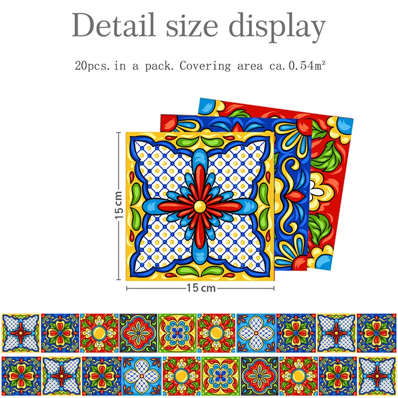 20pcs Wall Stickers Self Adhesive Imitation Ceramic Mosaic Decoration Colorful Vintage Stickers For Bathroom Kitchen Waterproof
20pcs Wall Stickers Self Adhesive Imitation Ceramic Mosaic Decoration Colorful Vintage Stickers For Bathroom Kitchen Waterproof
