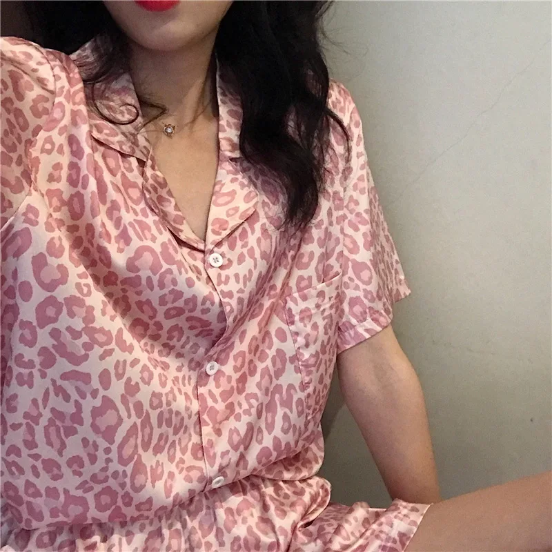 Pajama Sets Women Summer Lovely Strawberry-print Sweet Teens Korean Style Leisure Fashion Design Mujer Soft Simple Sleepwear Ins 124