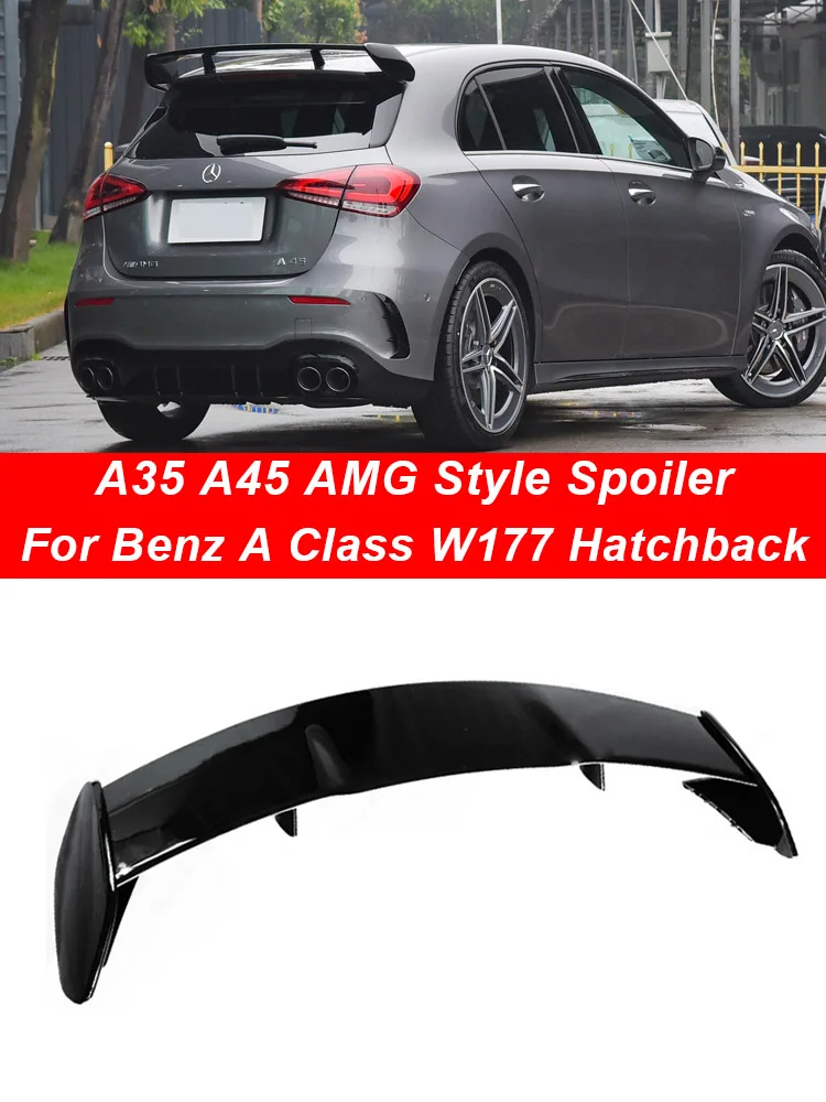 

Rear Trunk Spoiler Wing Kit Hatchback A35 A45 AMG A180 A200 A250 For Mercedes Benz A Class W177 2019-2023 Black Exterior Parts