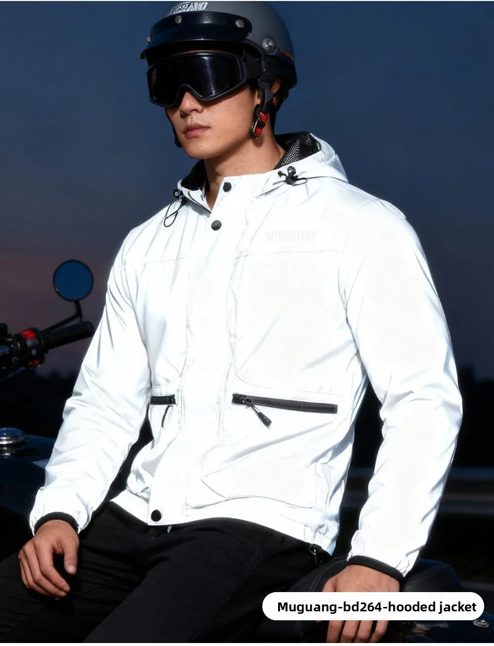 سترة رجالية من WOSAWE مع غطاء للرأس ومقاومة للماء والرياح للرجال والنساء، مناسبة لركوب الدراجات والمشي لمسافات طويلة والجري، سترة بأسلوب الهيب هوب سترة رجالية من WOSAWE مع غطاء للرأس ومقاومة للماء والرياح للرجال والنساء، مناسبة لركوب الدراجات والمشي لمسافات طويلة والجري، سترة بأسلوب الهيب هوب