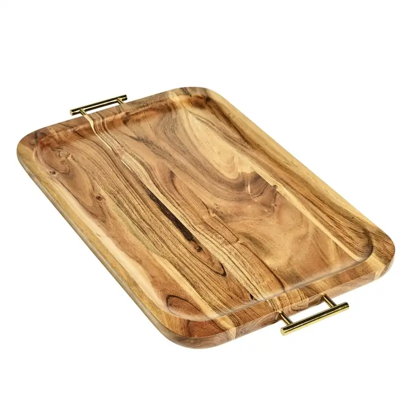 Acacia Wood Rectangle Tray with Gold Color Handles, One Size Glass tray White tray Wood food trays for serving Acrylic tray Wood
Acacia Wood Rectangle Tray with Gold Color Handles, One Size Glass tray White tray Wood food trays for serving Acrylic tray Wood