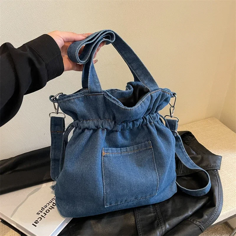 Hot Selling High-quality Casual Denim Drawstring Women's Shoulder Bag 2024 New Large Capacity Tote Bag Sewing Thread
Hot Selling High-quality Casual Denim Drawstring Women's Shoulder Bag 2024 New Large Capacity Tote Bag Sewing Thread