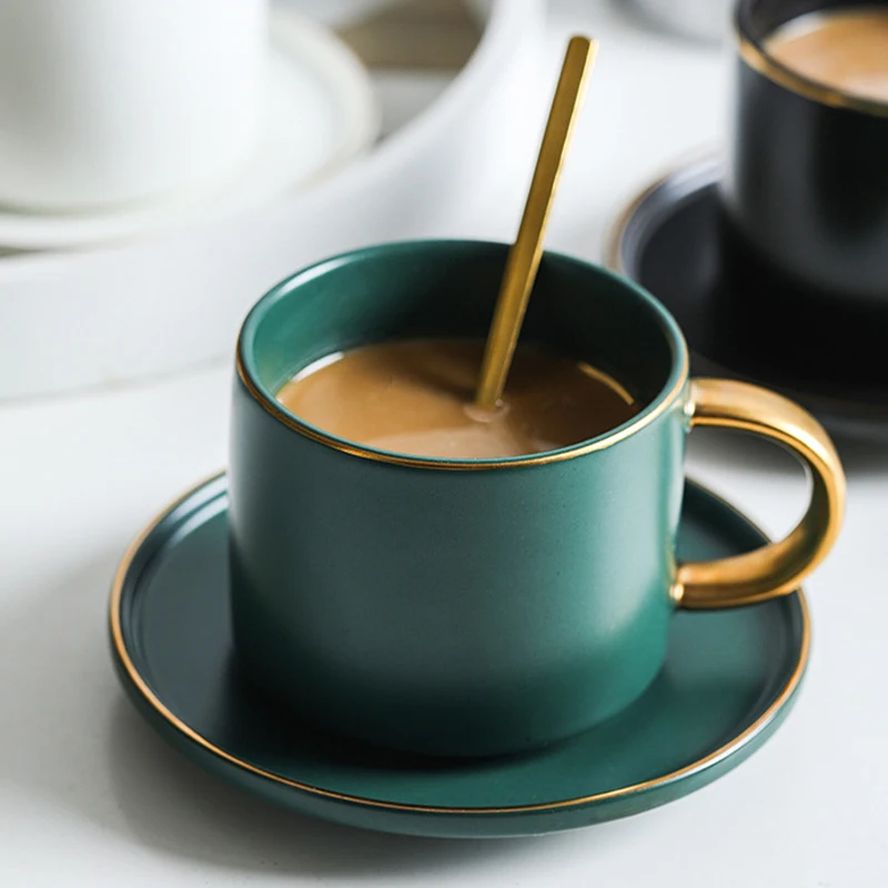 European Design Fashion Pure Color Simple Coffee Cup Long Dish Spoon Set Household Office Water Cup Birthday Gift For Friend
European Design Fashion Pure Color Simple Coffee Cup Long Dish Spoon Set Household Office Water Cup Birthday Gift For Friend