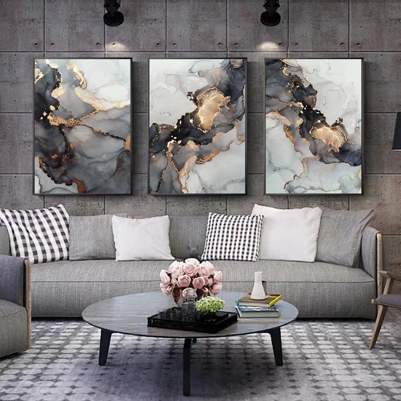 Prints Nordic Painting Wall Artwork Gold Black Marble Texture Modular Canvas Poster Picture Modern Home Decor Bedside Background
Prints Nordic Painting Wall Artwork Gold Black Marble Texture Modular Canvas Poster Picture Modern Home Decor Bedside Background