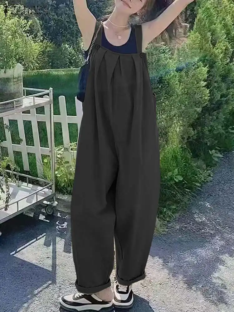 ZANZEA Women Overalls Rompers Summer New Jumpsuits Casual Sleeveless Square Neck Playsuits Fashion Wide Leg Pants Solid Trousers
ZANZEA Women Overalls Rompers Summer New Jumpsuits Casual Sleeveless Square Neck Playsuits Fashion Wide Leg Pants Solid Trousers