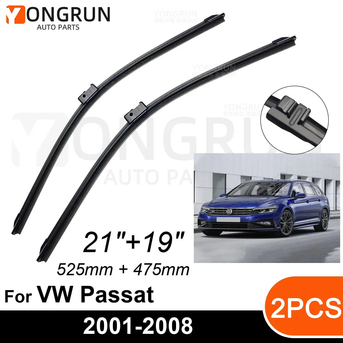Car Front Windshield Wipers For VW Passat Variant(Estate) 2001-2008 Wiper Blade Rubber 21"+19" Car Windshield Windscreen
Car Front Windshield Wipers For VW Passat Variant(Estate) 2001-2008 Wiper Blade Rubber 21"+19" Car Windshield Windscreen