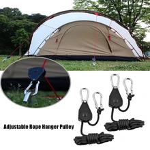 

Camping Accessory Tent Pulley Ratchets Kayak And Canoe Boat Bow Stern Tie Downs Rope Heavy Duty Adjustable Rope Pulley Hook