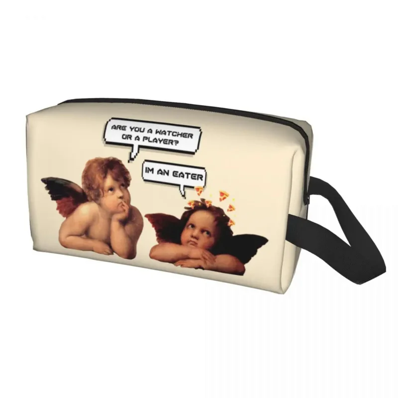 

Funny Renaissance Angels Cosmetic Bag Women Kawaii Big Capacity Winged Cherubs Makeup Case Beauty Storage Toiletry Bags