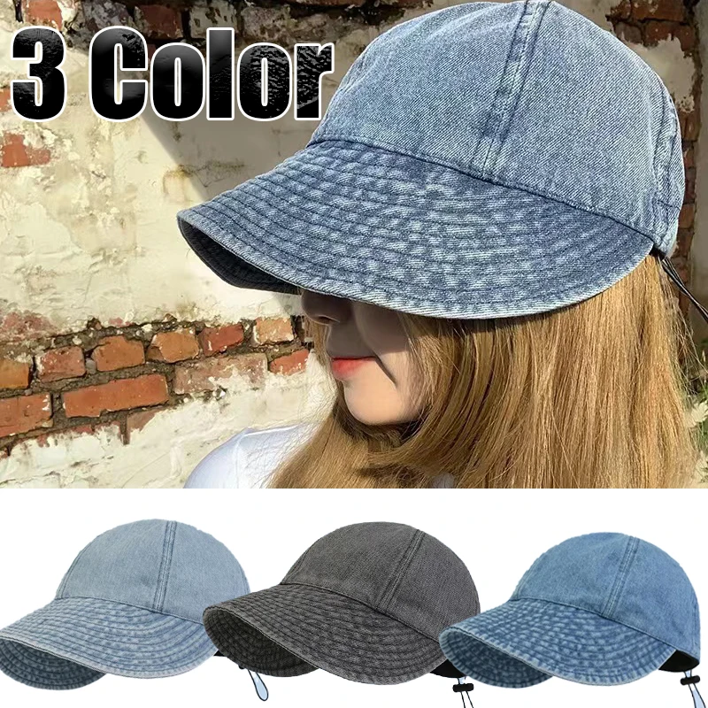 

Summer Fisherman Hat Women Solid Color Adjustable Vintage Dad Hat Sports Cap Men and Women Distressed Washed Baseball Caps