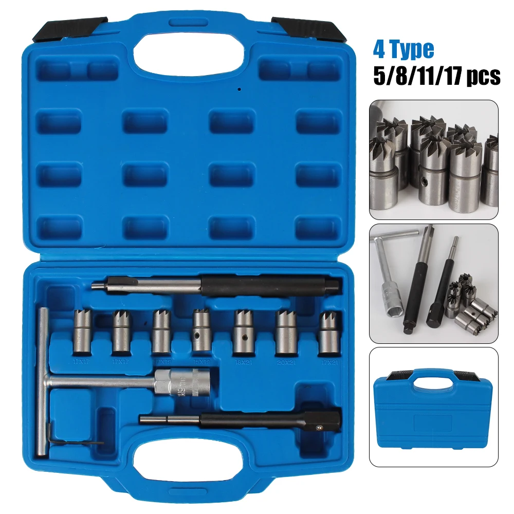 Cleaner Tool 6/8/11/17 pcs/set Diesel Injector Seat Cutter set Carbon Remover Car Accessories
Cleaner Tool 6/8/11/17 pcs/set Diesel Injector Seat Cutter set Carbon Remover Car Accessories