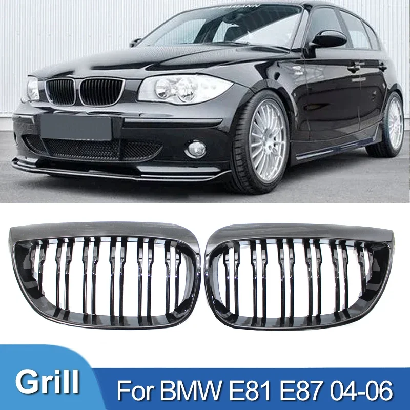 

Pulleco For BMW E81 E87 120d 120i 130i Car Grill Front Kidney Grille Racing Grills Gloss Black Grille 2004-2006 Auto ABS Grilles