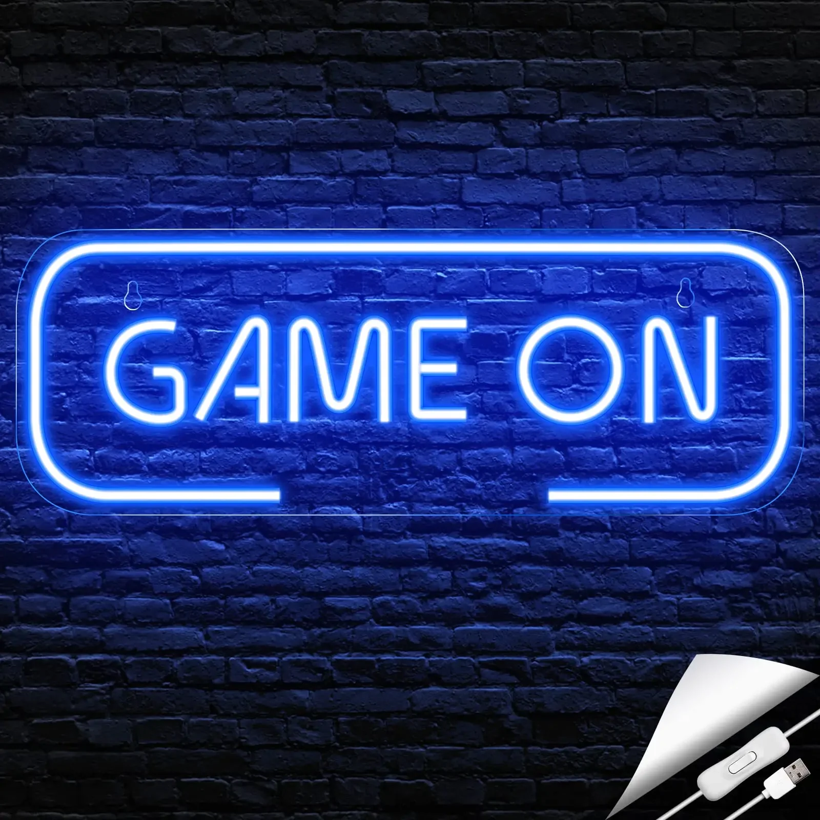 

Gaming Neon Sign for Game Room Wall Decor USB Powered Dimmable Game On LED Neon Light Sign for Boys Kids Gamer Birthday Gifts