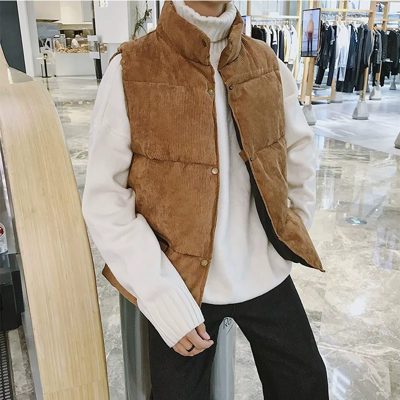 M-3XL Winter Fashion Padded Vest Male Cotton-padded Vests Coats Men Sleeveless Jackets Corduroy Warm Button Waistcoats Clothing
M-3XL Winter Fashion Padded Vest Male Cotton-padded Vests Coats Men Sleeveless Jackets Corduroy Warm Button Waistcoats Clothing