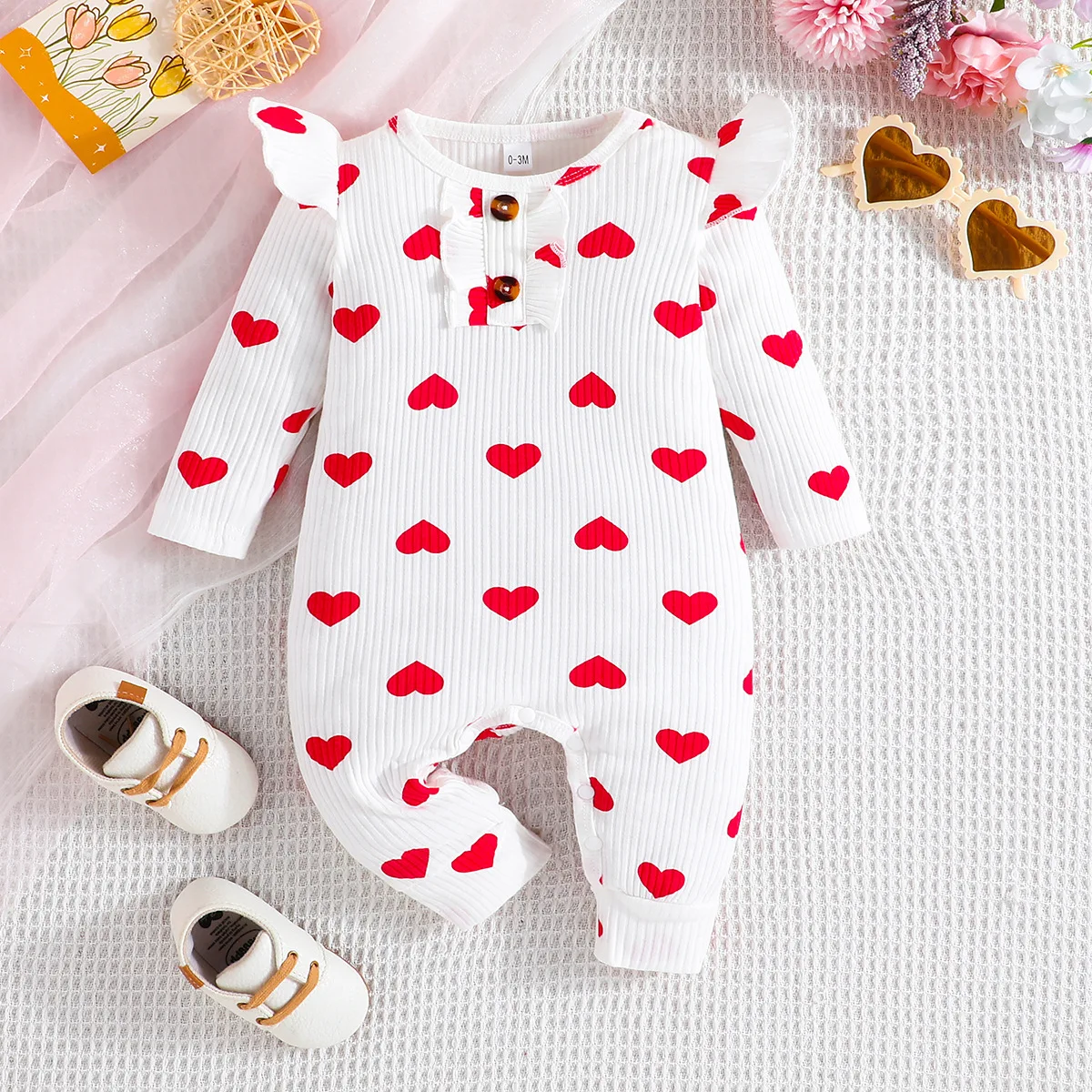 Baby Romper Round Neck Single Breasted Casual Fashion Baby Fly Sleeve Heart Pit Terms Onesie Baby Girl Romper Baby Girl Clothes
Baby Romper Round Neck Single Breasted Casual Fashion Baby Fly Sleeve Heart Pit Terms Onesie Baby Girl Romper Baby Girl Clothes