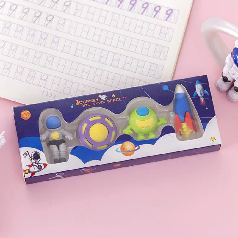 1 Set Cartoon Cute Kawaii space rocket flying saucer Rubber Mini Eraser Set For Kids Stationery Office School Supplies
1 Set Cartoon Cute Kawaii space rocket flying saucer Rubber Mini Eraser Set For Kids Stationery Office School Supplies