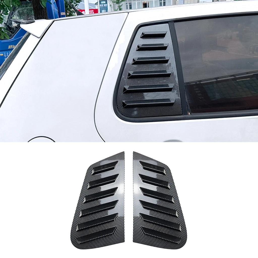 

Car Rear Window Shutter Cover Trim Window Louver Side Vent Trim For Volkswagen Golf 4 MK4 1997-2006 Glossy black/Carbon look