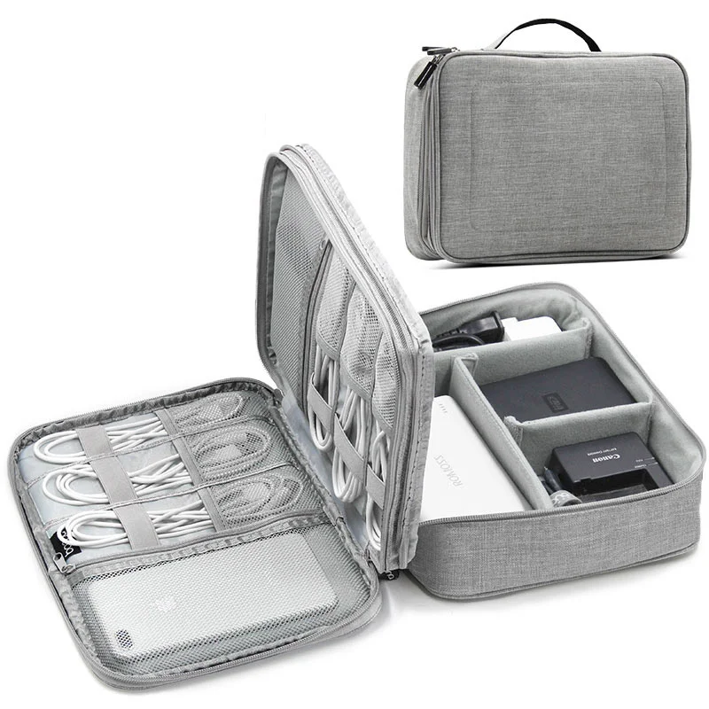 Extra Large Size Double Deck Box Type Polyester Fabric Material Travel Digital Organizer Bag for Data Cable for iPad Air
Extra Large Size Double Deck Box Type Polyester Fabric Material Travel Digital Organizer Bag for Data Cable for iPad Air