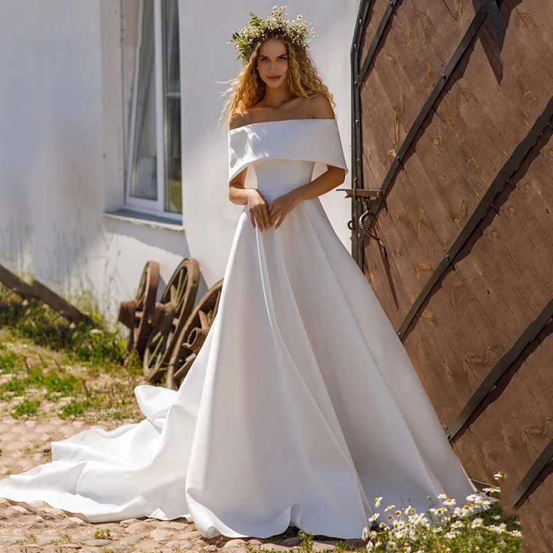 LORIE Satin Princess Wedding Dresses A Line Off The Shoulder Bridal Dress Lace Classic Women Party Gowns 2023
LORIE Satin Princess Wedding Dresses A Line Off The Shoulder Bridal Dress Lace Classic Women Party Gowns 2023