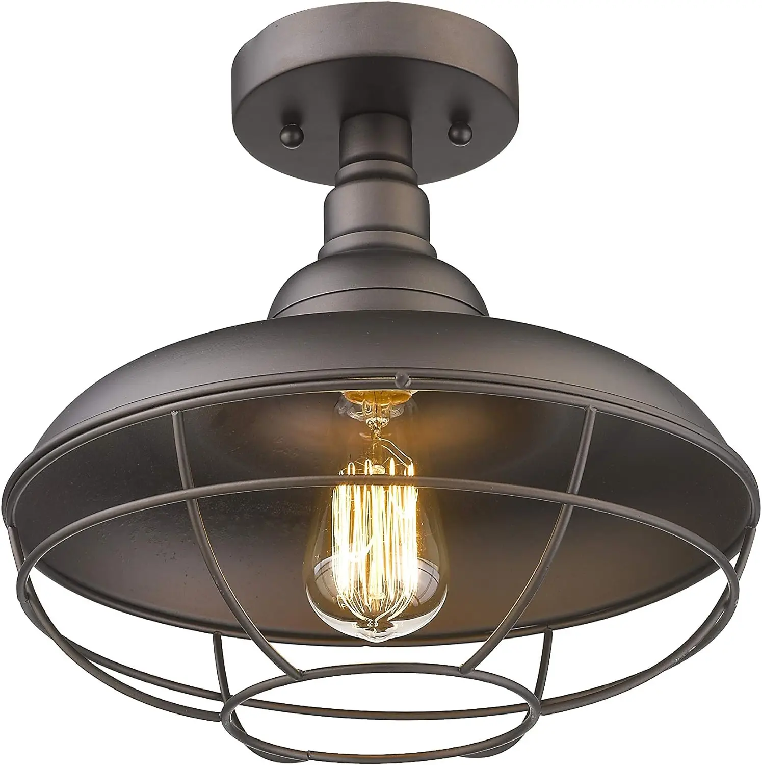 Semi Flush Mounted Ceiling Light Fixture, 12" Farmhouse Lighting Rustic Metal Cage Light, Oil Rubbed Bronze, 50007-SF Night ligh
Semi Flush Mounted Ceiling Light Fixture, 12" Farmhouse Lighting Rustic Metal Cage Light, Oil Rubbed Bronze, 50007-SF Night ligh