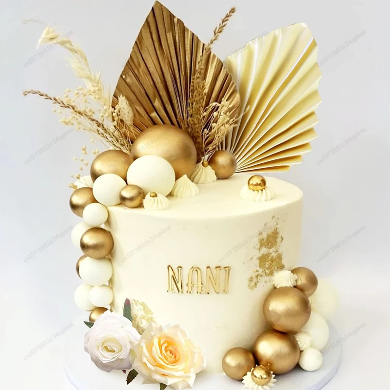 94pcs Cake Decoration Balls Cake Decoration Golden Palm Leaves Cake Decoration for Anniversary Graduation Birthday
94pcs Cake Decoration Balls Cake Decoration Golden Palm Leaves Cake Decoration for Anniversary Graduation Birthday