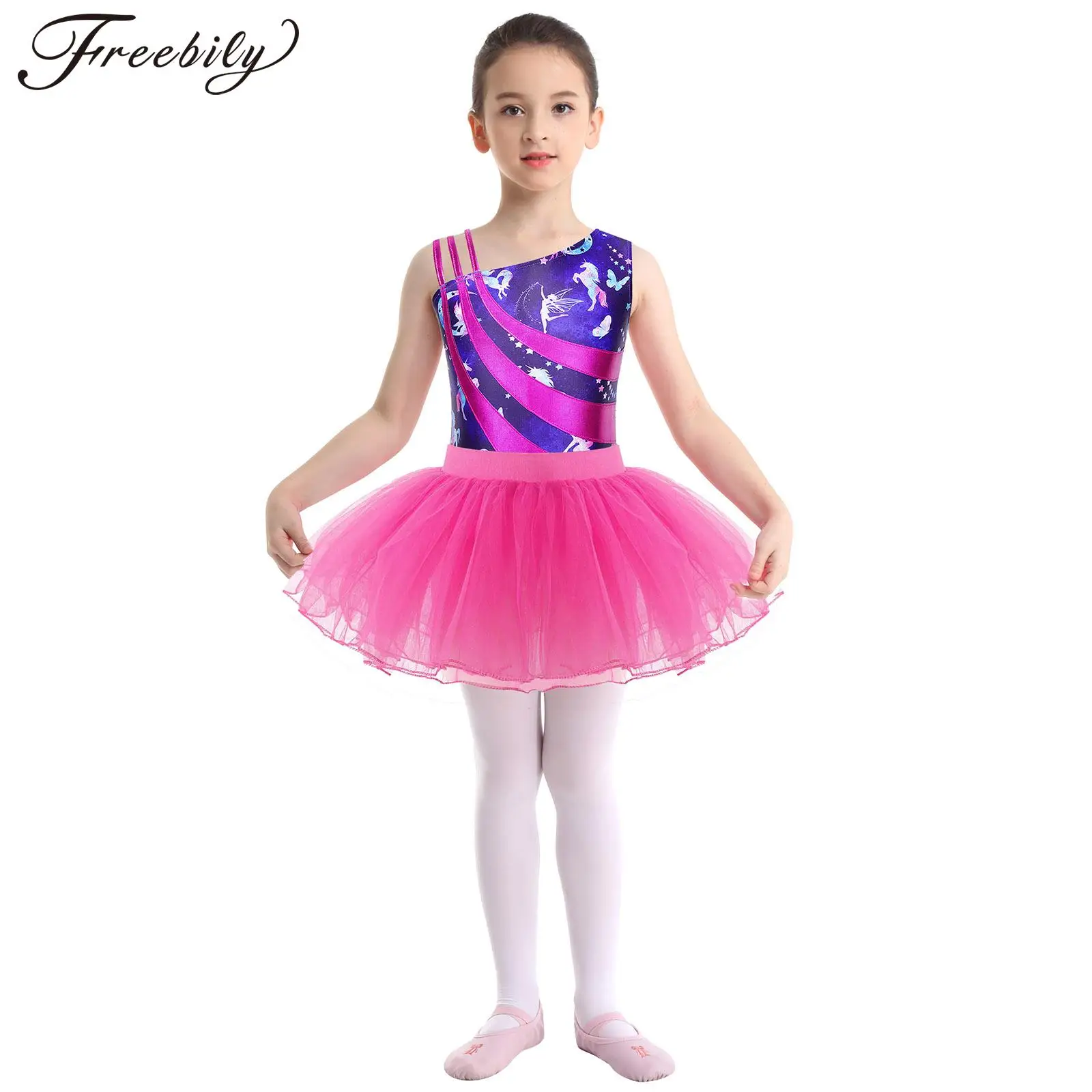 Kids Girls Ballet Dance Tutu Gymnastics Leotard Sleeveless Print Bodysuit with Mesh Skirt Ballerina Stage Performance Dancewear
Kids Girls Ballet Dance Tutu Gymnastics Leotard Sleeveless Print Bodysuit with Mesh Skirt Ballerina Stage Performance Dancewear