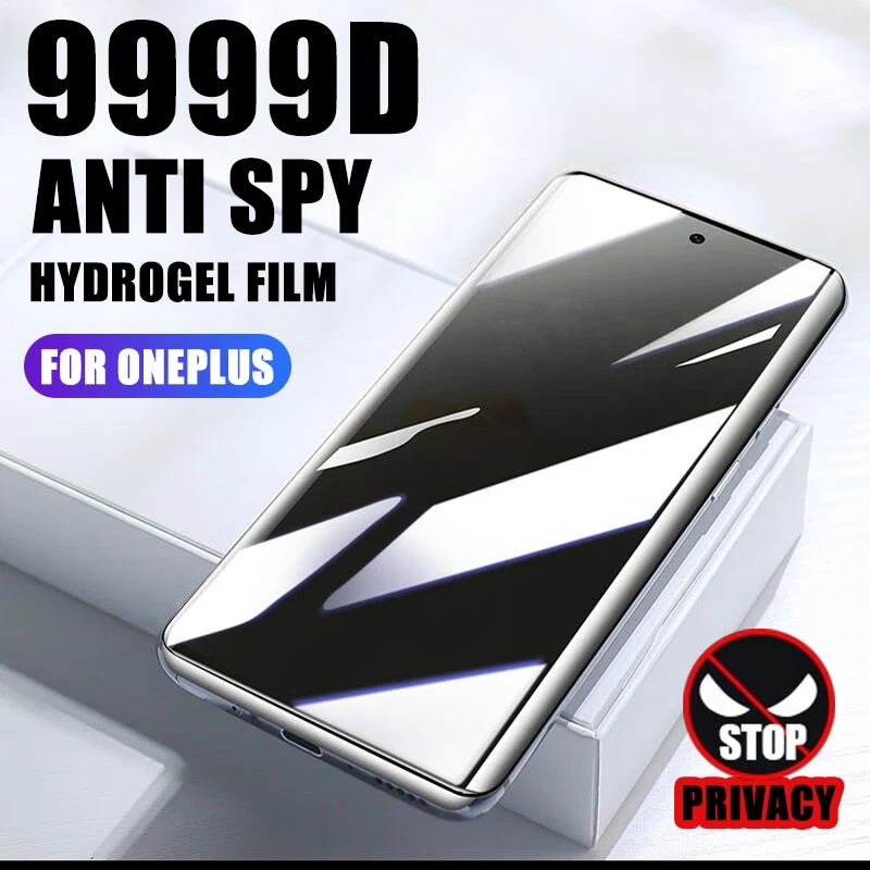 

9999D Privacy Anti Spy Hydrogel Film For OnePlus 12 12R 11 11R 10 9 8 Pro Screen Protectors For OnePlus Ace 3 2 Pro Soft Film