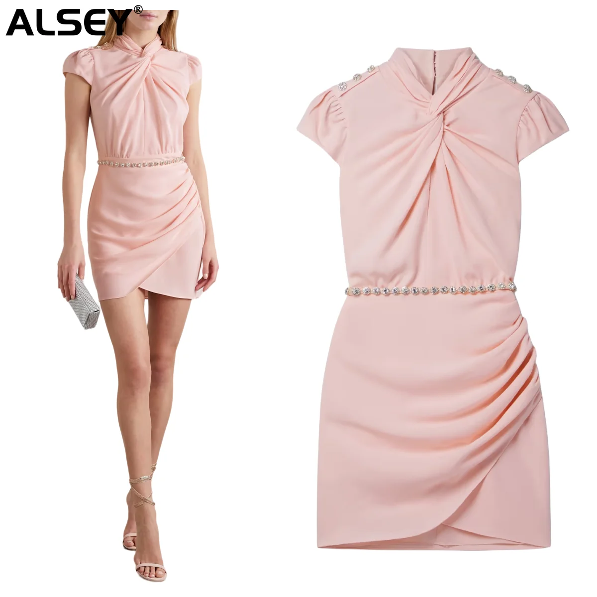 ALSEY Women's Mini Dress High Quality Fashion Diamond Decoration Back Zipper Design 2023 Early Fall New Evening Party Sexy Skirt
ALSEY Women's Mini Dress High Quality Fashion Diamond Decoration Back Zipper Design 2023 Early Fall New Evening Party Sexy Skirt