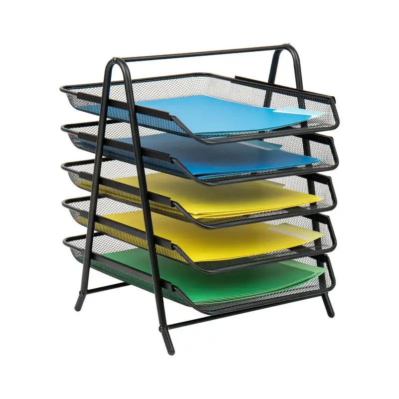 Network Collection, 5-Tier Paper Tray and 10 File Folders, File Storage, Desktop Organizer, Metal Mesh, Black
Network Collection, 5-Tier Paper Tray and 10 File Folders, File Storage, Desktop Organizer, Metal Mesh, Black