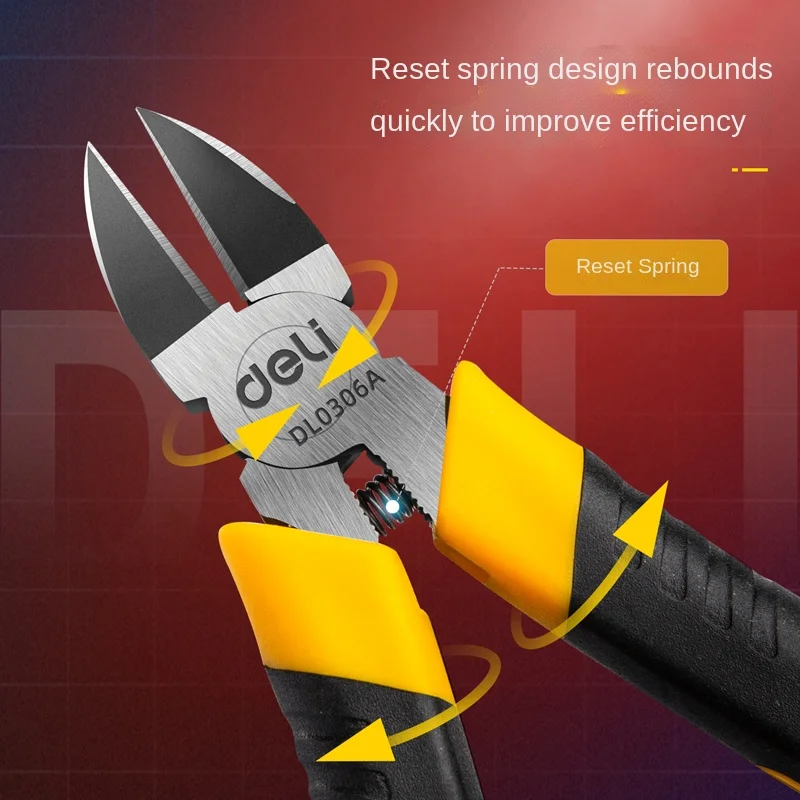Deli Diagonal pliers CR-V plastic pliers 5 / 6 inch jewelry wire and cable cutter cutting side scissors tools electrical tools
Deli Diagonal pliers CR-V plastic pliers 5 / 6 inch jewelry wire and cable cutter cutting side scissors tools electrical tools